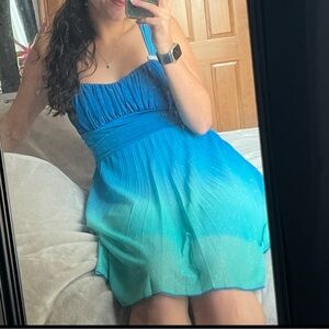 Blue and Green Sparkle Ombre Dress